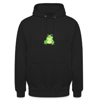 Frosch - Unisex Hoodie - Schwarz - Vorne - Alina (178cm) & Michal (187cm)
