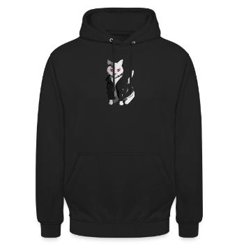 Punk cat - Sweat-shirt à capuche unisexe - noir - Devant - Alina (178cm) & Michal (187cm)