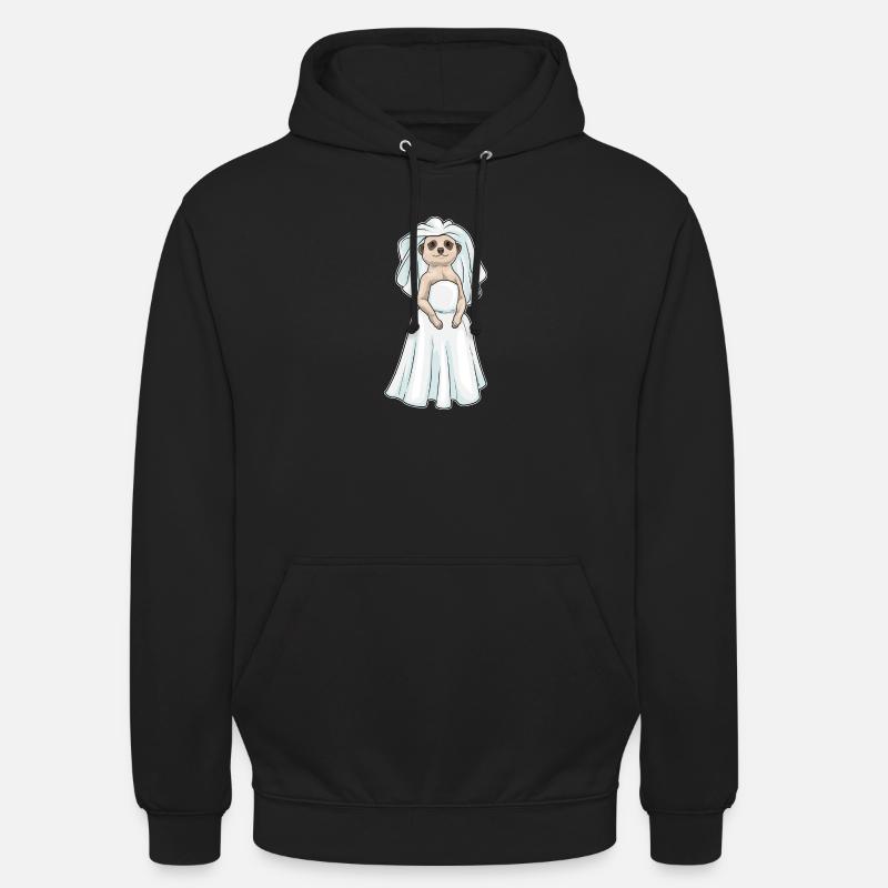 Suricate Voile de mariée Mariage - Sweat-shirt à capuche unisexe - noir