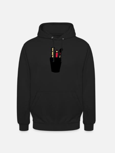 Pen - Brush - Ruler - Unisex Hoodie - black