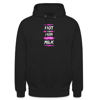 Not Your Mum Not Your Milk - Unisex Hoodie - black - Front - Alina (178cm) & Michal (187cm)