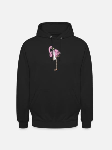 Flamingo Chess Piece King Chess - Unisex Hoodie - black