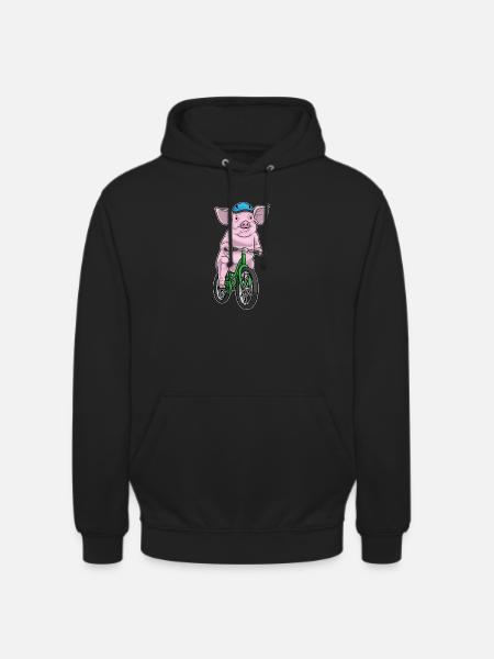 Vélo cochon - Sweat-shirt à capuche unisexe - noir