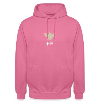 Beige Bee Gleeful Biene Be Gleeful - Unisex Hoodie - pink - Front - Alina (178cm) & Michal (187cm)