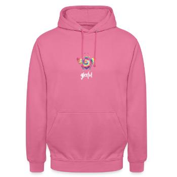 Tie Dye Bee Gleeful Biene Be Gleeful - Unisex Hoodie - pink - Front - Alina (178cm) & Michal (187cm)