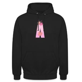 A letter sea anemone - Unisex Hoodie - black - Front - Alina (178cm) & Michal (187cm)