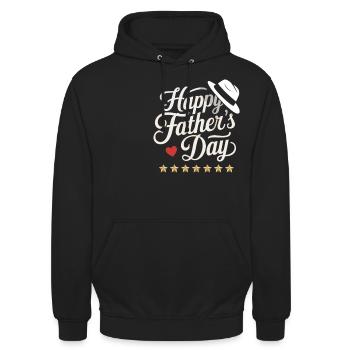 Cadeau de fête des pères avec chapeau - Sweat-shirt à capuche unisexe - noir - Devant - Alina (178cm) & Michal (187cm)