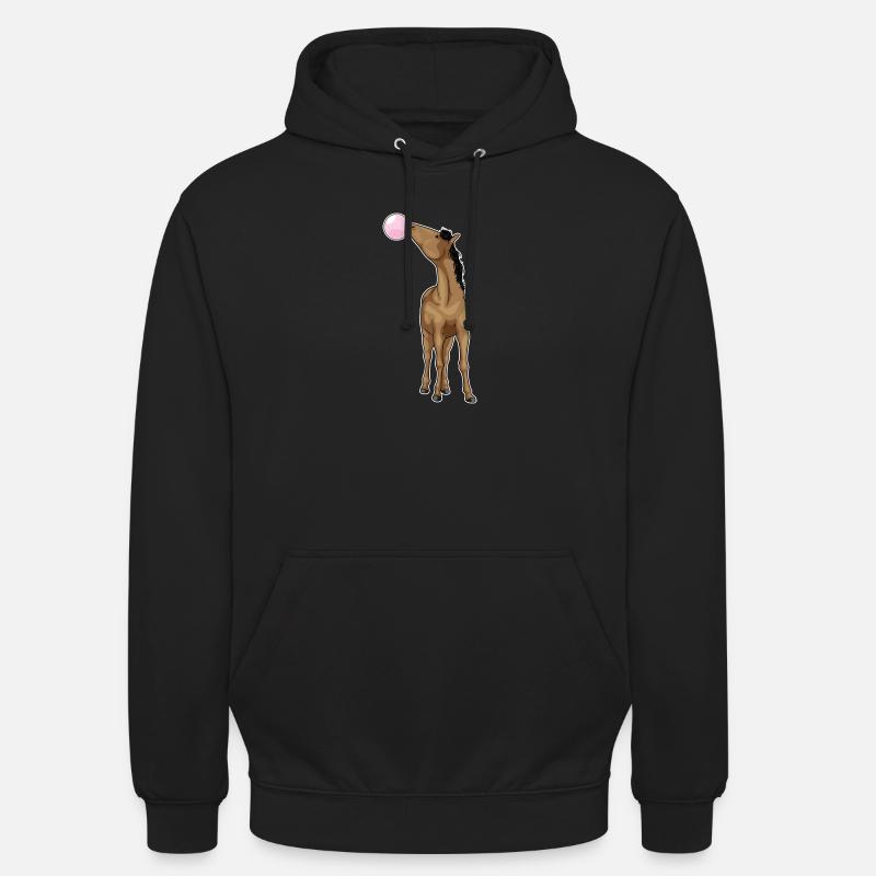Pferd Kaugummi - Unisex Hoodie - Schwarz