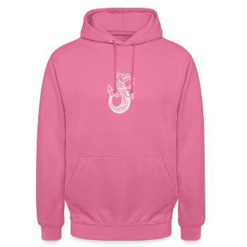 Héraldique Monstres marins Moyen Âge - Sweat-shirt à capuche unisexe - rose - Devant - Alina (178cm) & Michal (187cm)
