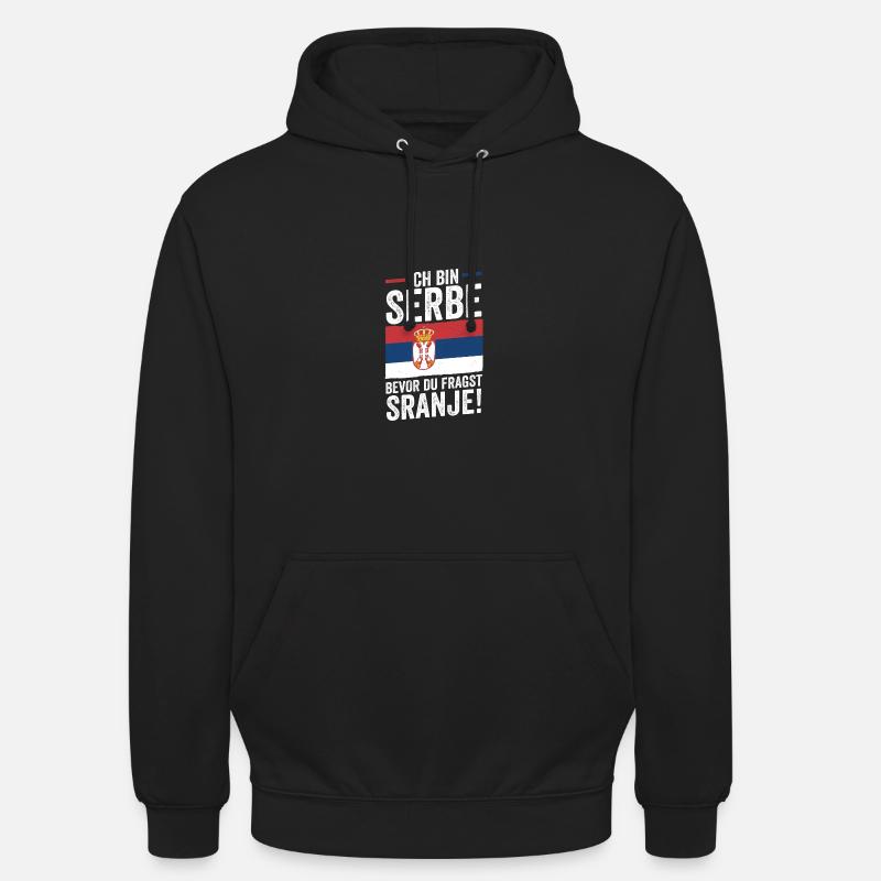 Serbe Serbe Serbie - Sweat-shirt à capuche unisexe - noir