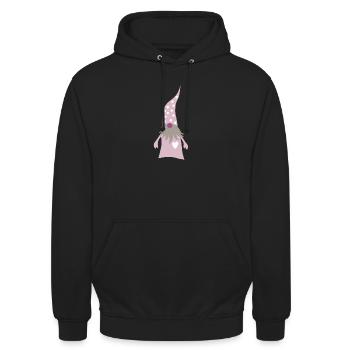 Noël de Noël Gnome Dots Pink Pastel - Sweat-shirt à capuche unisexe - noir - Devant - Alina (178cm) & Michal (187cm)