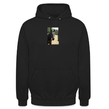 Pferde - Unisex Hoodie - Schwarz - Vorne - Alina (178cm) & Michal (187cm)