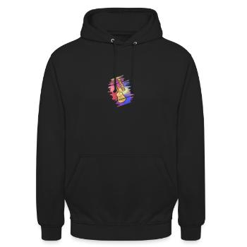 Geschenk für Anton - Unisex Hoodie - Schwarz - Vorne - Alina (178cm) & Michal (187cm)