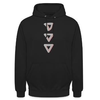 illusion d’optique - Sweat-shirt à capuche unisexe - noir - Devant - Alina (178cm) & Michal (187cm)