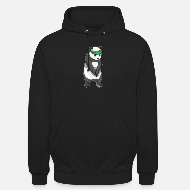 Panda Golf Golfschläger - Unisex Hoodie - Schwarz
