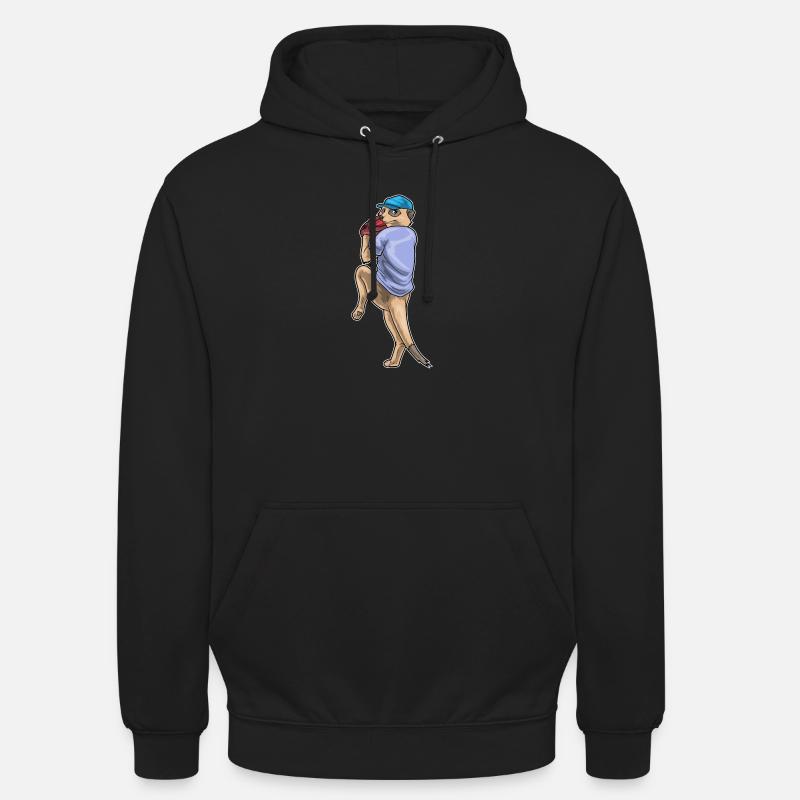 Meerkat Baseball Gant de baseball - Sweat-shirt à capuche unisexe - noir