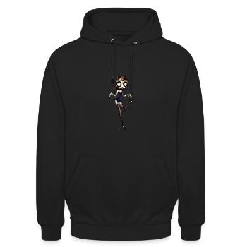 Threads Doll in Blue - Unisex Hoodie - black - Front - Alina (178cm) & Michal (187cm)