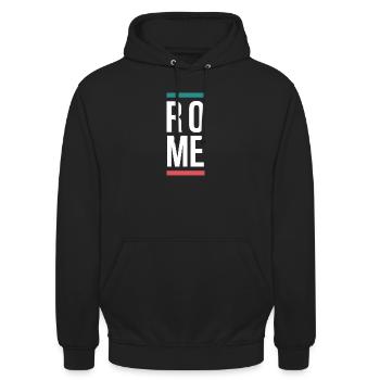 Rome City Bold Typography-Design - Unisex Hoodie - Schwarz - Vorne - Alina (178cm) & Michal (187cm)