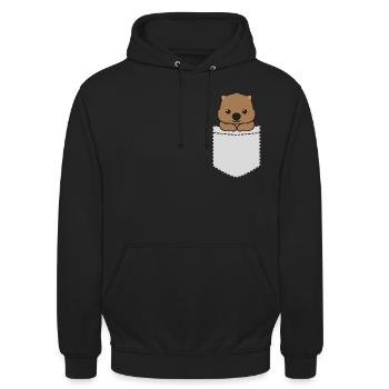 Wombat Pocket - Unisex Hoodie - Schwarz - Vorne - Alina (178cm) & Michal (187cm)