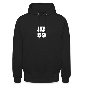 Doux 59 - Sweat-shirt à capuche unisexe - noir - Devant - Alina (178cm) & Michal (187cm)