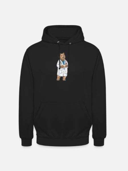 Bear Doctor Stethoscope - Unisex Hoodie - black