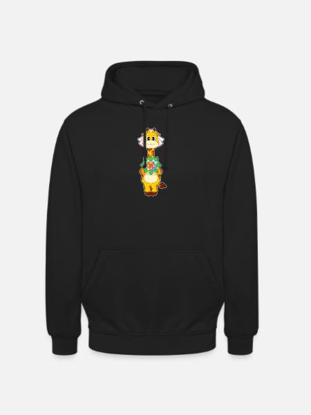Giraffe Bride Floral Wedding - Unisex Hoodie - black