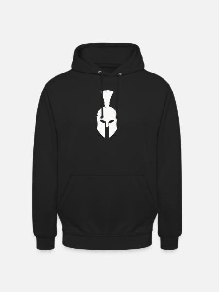 Spartanischer Helm Minimalismus - Unisex Hoodie - Schwarz