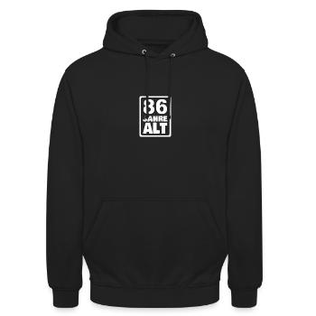 Jahr 86 - Unisex Hoodie - Schwarz - Vorne - Alina (178cm) & Michal (187cm)