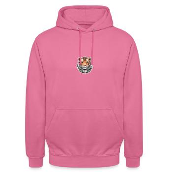 Tigre porte-bonheur - Sweat-shirt à capuche unisexe - rose - Devant - Alina (178cm) & Michal (187cm)