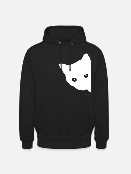 Visage de chat blanc - Sweat-shirt à capuche unisexe - noir
