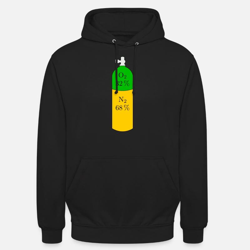 Bouteille de plongée nitrox - Sweat-shirt à capuche unisexe - noir