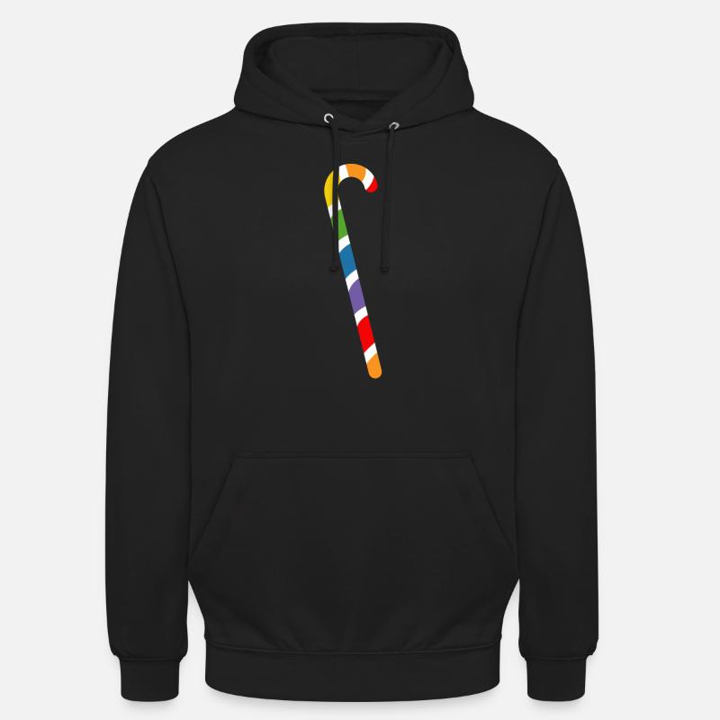 rainbow candy cane lgbtqi queer - Unisex Hoodie - black