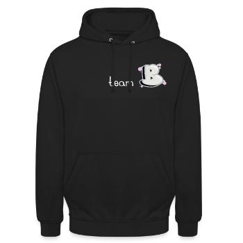 équipe B - Sweat-shirt à capuche unisexe - noir - Devant - Alina (178cm) & Michal (187cm)