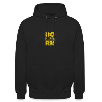 Born 2024 - Unisex Hoodie - black - Front - Alina (178cm) & Michal (187cm)