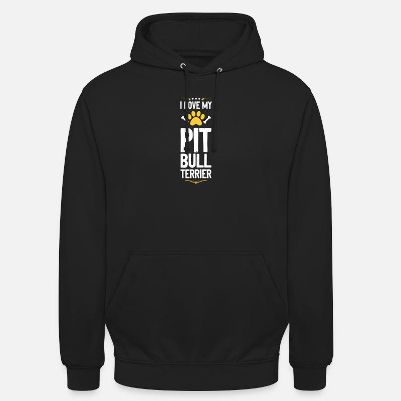 J’adore les pitbull terriers - Sweat-shirt à capuche unisexe - noir