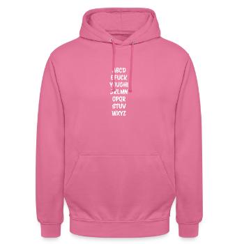 abcdefuckyou - Unisex Hoodie - Pink - Vorne - Alina (178cm) & Michal (187cm)