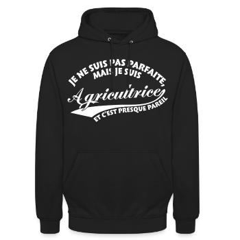 Parfaite Agricultrice - Sweat-shirt à capuche unisexe - noir - Devant - Alina (178cm) & Michal (187cm)