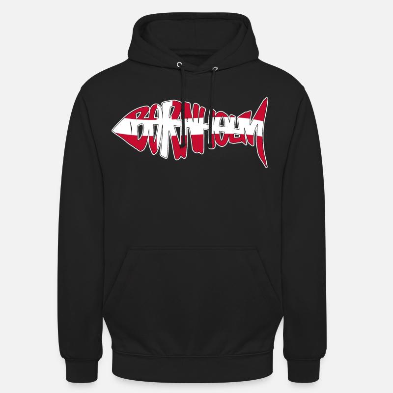 Bornholm Fish - Ontwerp - Hættetrøje unisex - sort