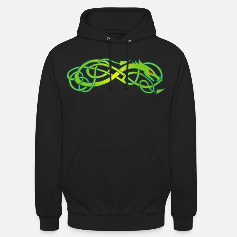 Serpent celte vert - Sweat-shirt à capuche unisexe - noir