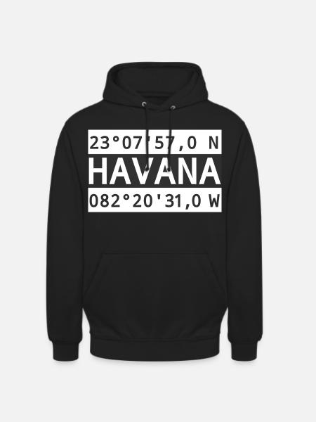 Coordonnées de La Havane - Sweat-shirt à capuche unisexe - noir
