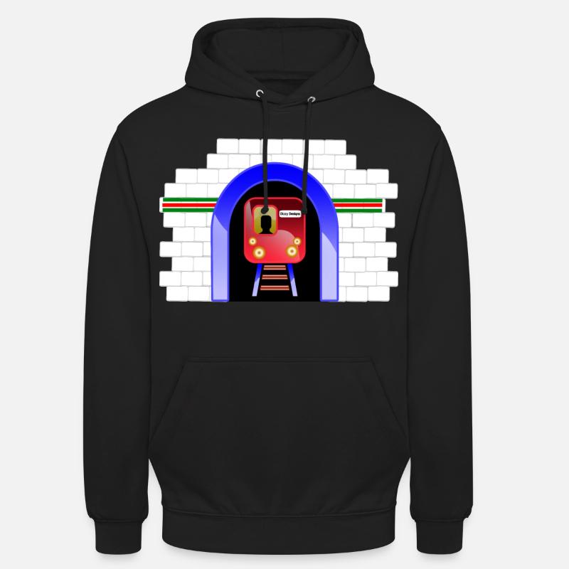Blauer Tunnelzug im Torbogen - Unisex Hoodie - Schwarz