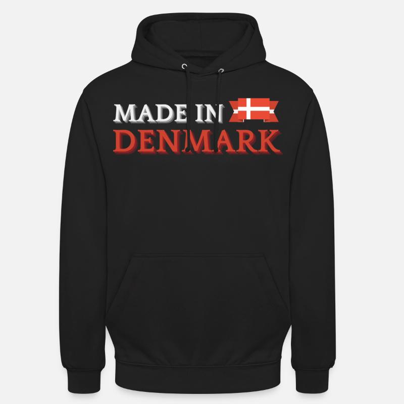 Fabriqué au Danemark, fierté danoise - Sweat-shirt à capuche unisexe - noir
