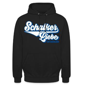 Schalker Liebe | Gelsenkirchen Schalke Geschenk - Unisex Hoodie - Schwarz - Vorne - Alina (178cm) & Michal (187cm)