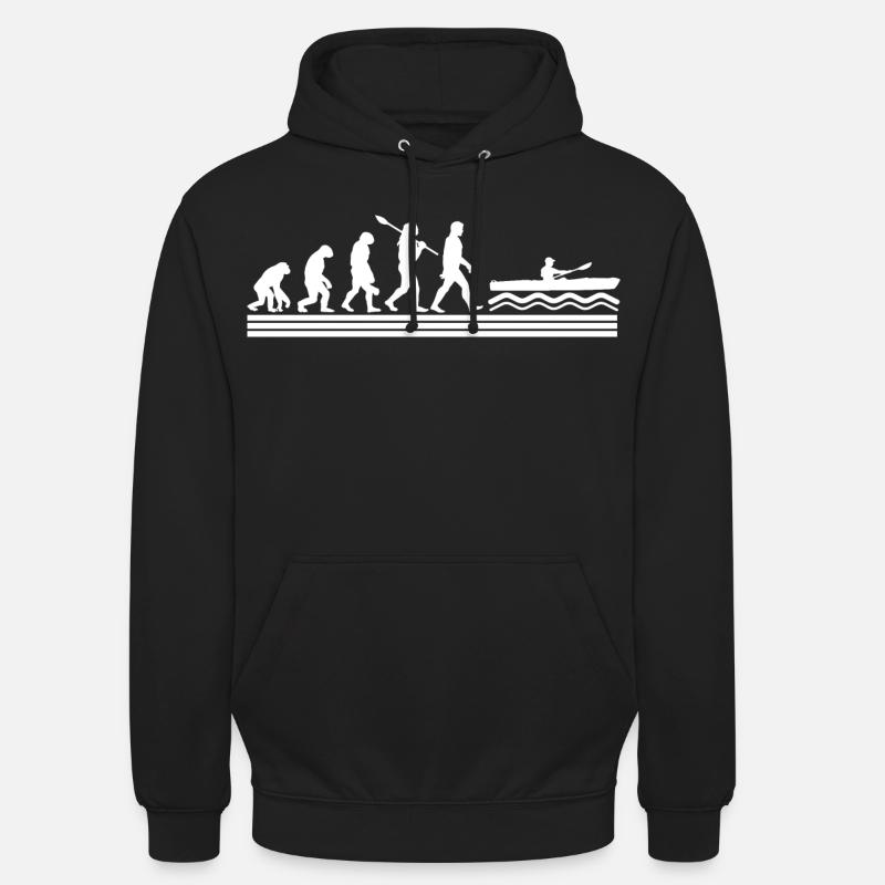 Évolution du kayak - Sweat-shirt à capuche unisexe - noir