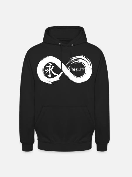 Oändlig symbol och evighet på japanska (vit) - Luvtröja unisex - svart