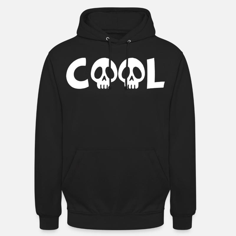 Crâne et cool (blanc) - Sweat-shirt à capuche unisexe - noir