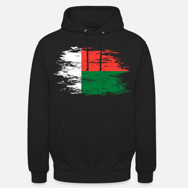 Drapeau de Madagascar utilisé - Sweat-shirt à capuche unisexe - noir