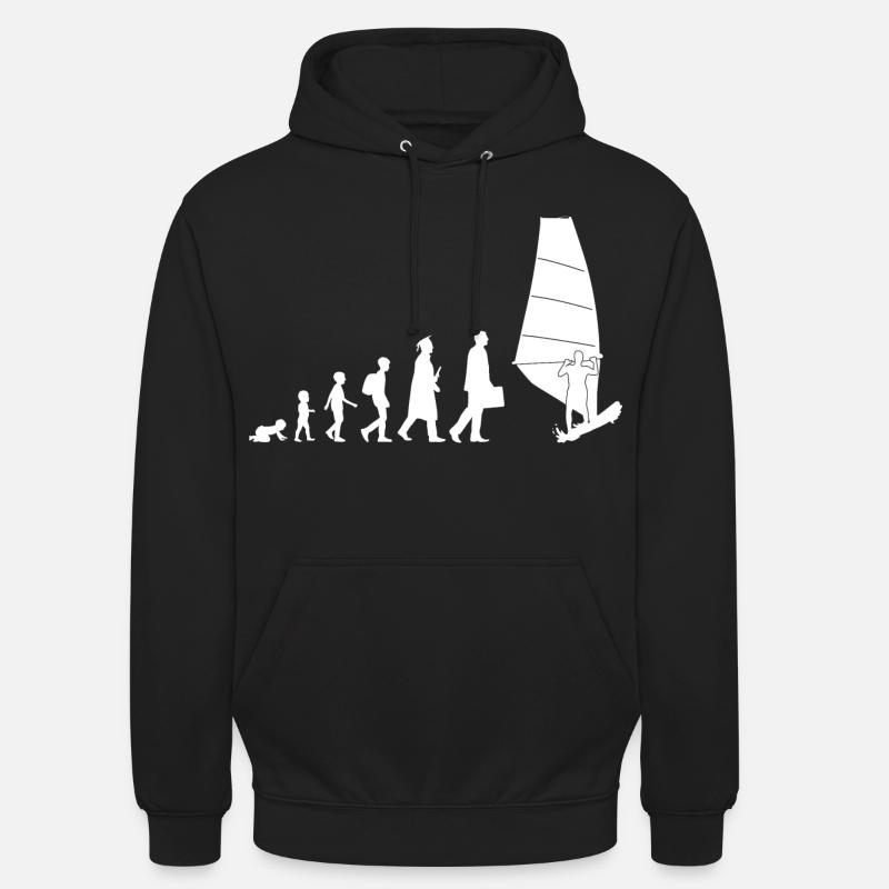 Évolution de la planche à voile - Sweat-shirt à capuche unisexe - noir