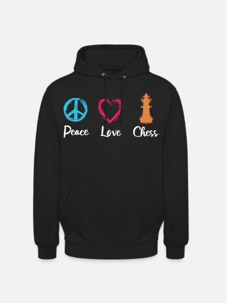 Peace Love Chess - Unisex Hoodie - black