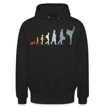 Vintage Kickboxing Evolution - Unisex Hoodie - Schwarz - Vorne - Alina (178cm) & Michal (187cm)